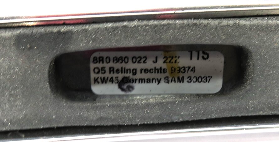Thumbnail 5: 2011 AUDI Q5 (B8 8R) LEFT & RIGHT ROOF RACK RAIL SET-2