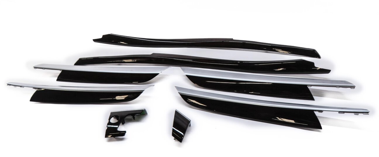2013 BMW X6 (E71) DASH DOOR CONSOLE WOOD GRAIN TRIM SET (DARK GRAIN BAMBOO)