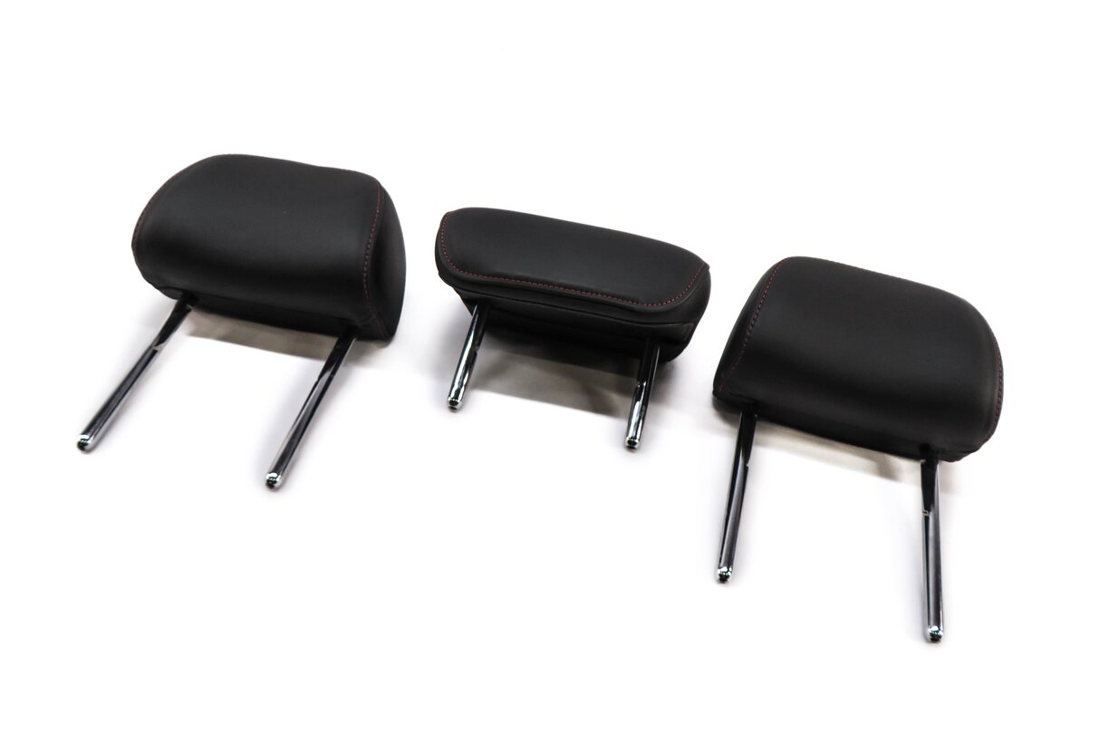 2014 AUDI S4 (B8 8K) REAR SEAT HEADREST SET-3 (BLACK NAPPA LEATHER / RED STITCH)
