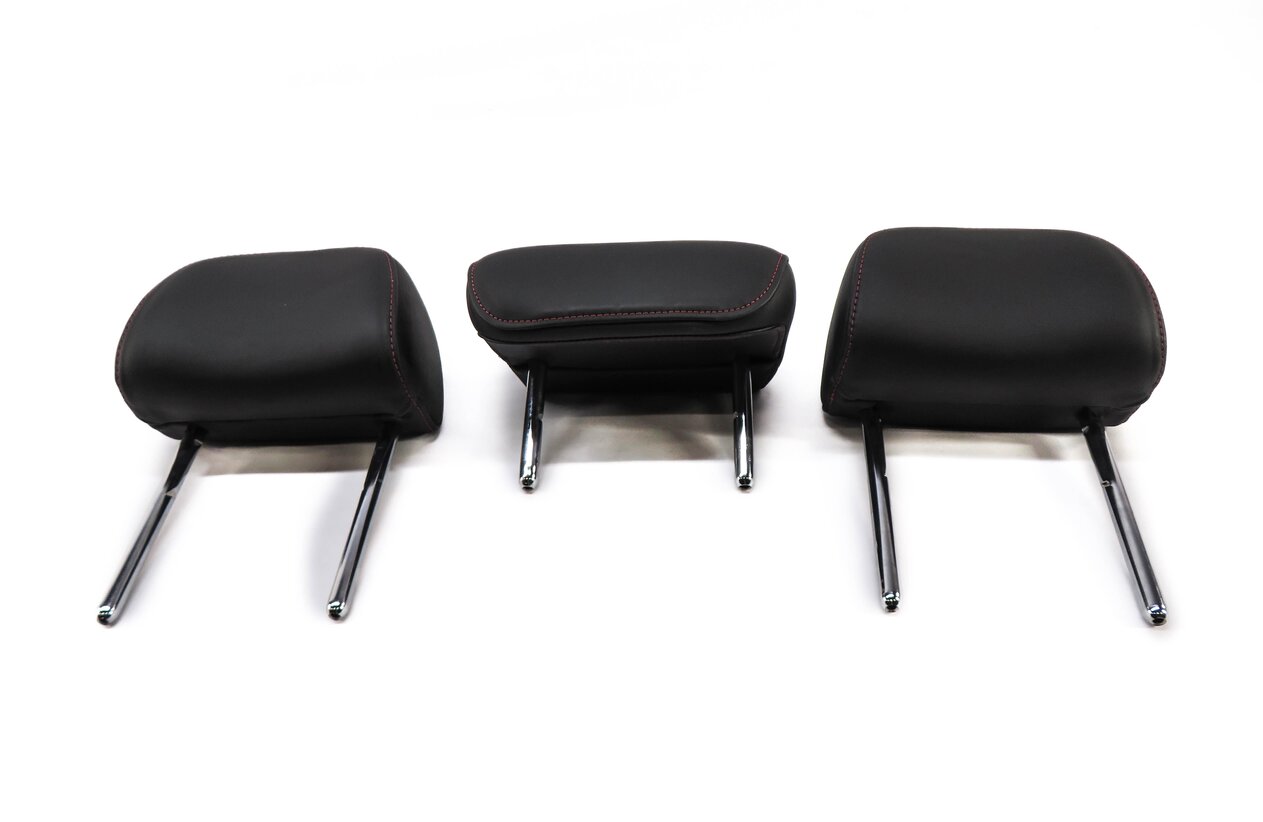 Thumbnail 2: 2014 AUDI S4 (B8 8K) REAR SEAT HEADREST SET-3 (BLACK NAPPA LEATHER / RED STITCH)
