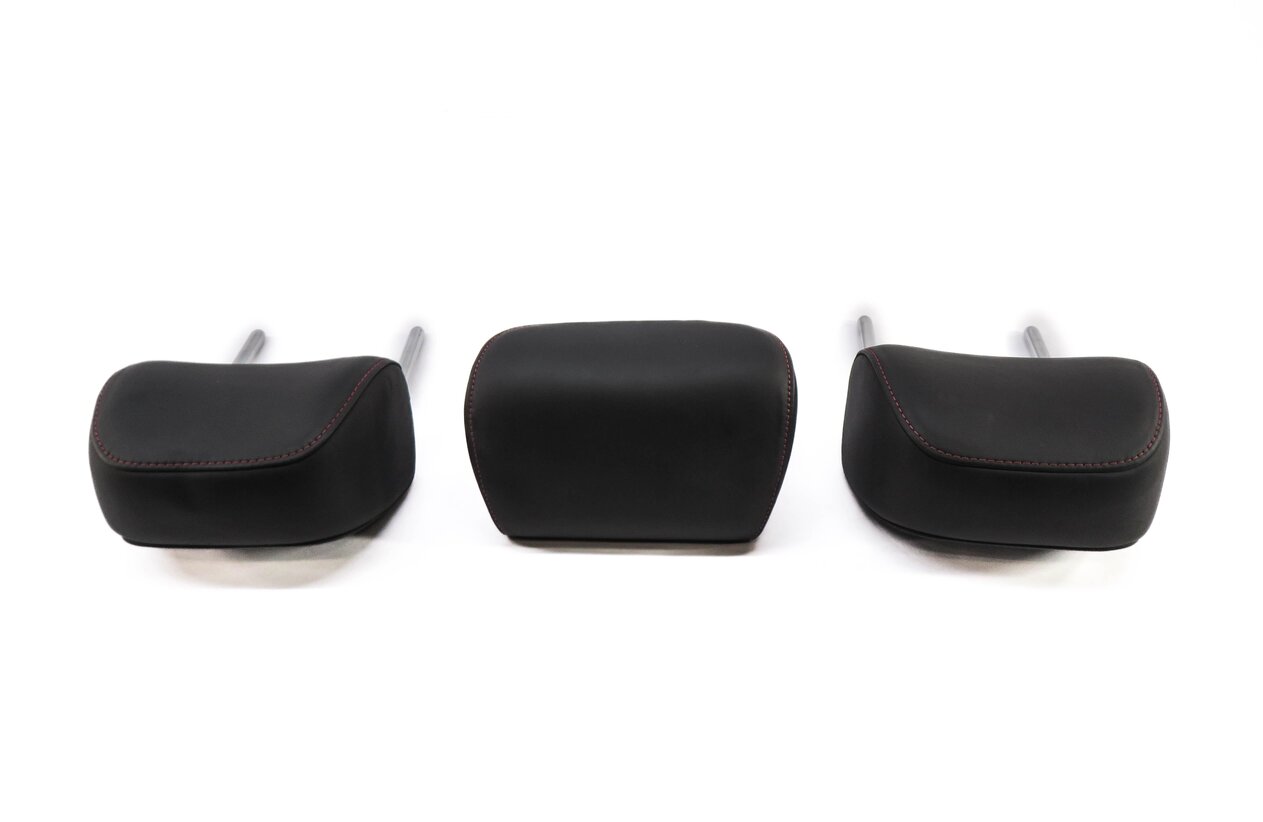 Thumbnail 3: 2014 AUDI S4 (B8 8K) REAR SEAT HEADREST SET-3 (BLACK NAPPA LEATHER / RED STITCH)