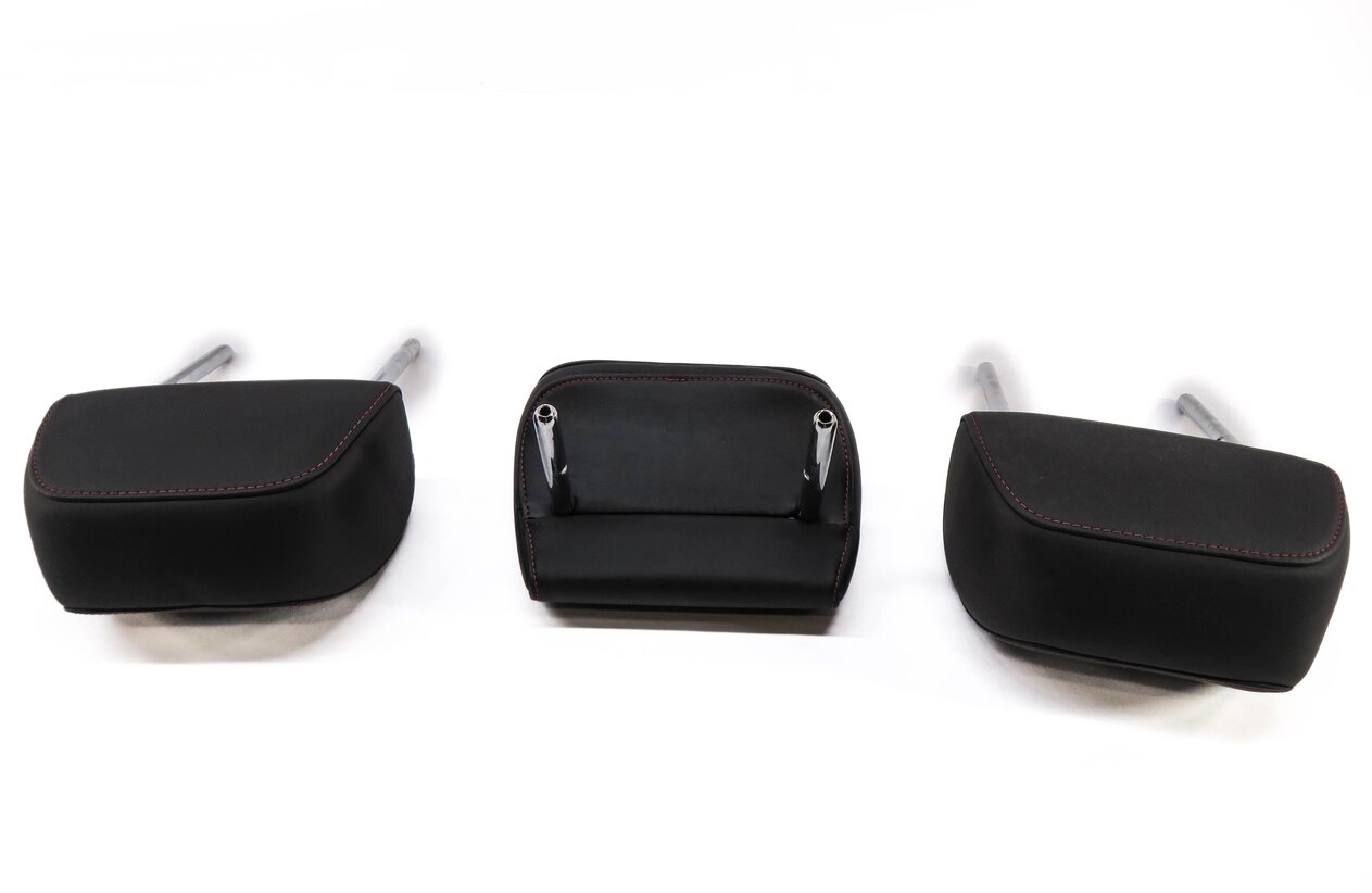 Thumbnail 4: 2014 AUDI S4 (B8 8K) REAR SEAT HEADREST SET-3 (BLACK NAPPA LEATHER / RED STITCH)