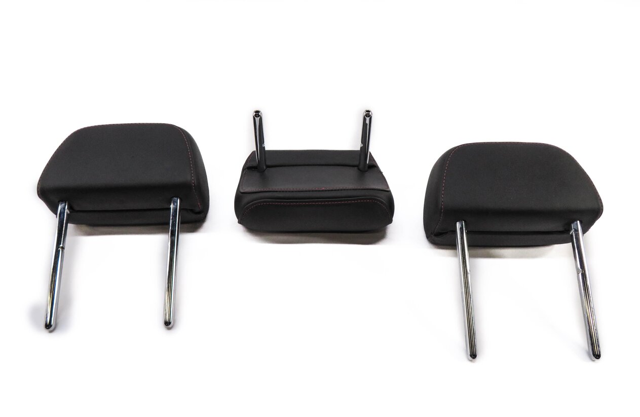Thumbnail 5: 2014 AUDI S4 (B8 8K) REAR SEAT HEADREST SET-3 (BLACK NAPPA LEATHER / RED STITCH)