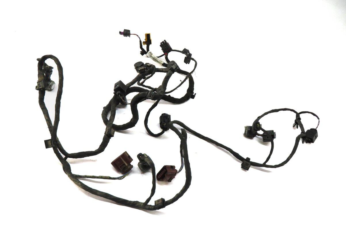 2017 AUDI Q7 (4M) REAR PDC PARK DISTANCE SENSOR SET w/ HARNESS (GLACIER WHITE)