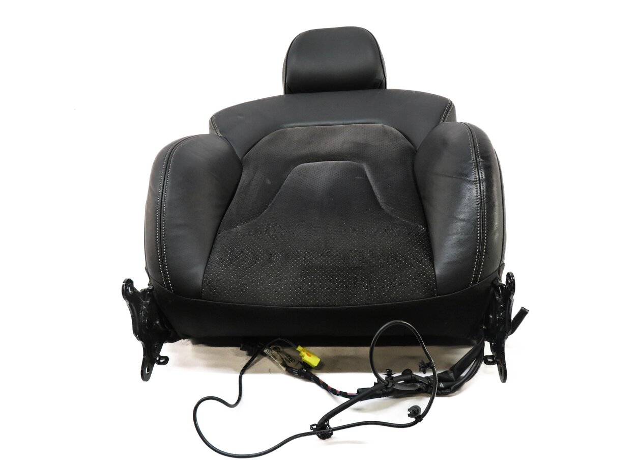 2009 AUDI A4 (B8 8K) DRIVER UPPER TOP HEATED SPORT SEAT CUSHION (BLACK / SILVER)