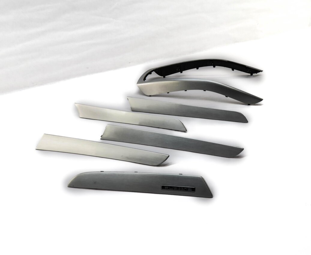 2009 AUDI A4 (B8 8K) DASH DOOR CONSOLE BRUSHED ALUMINUM INTERIOR TRIM SET