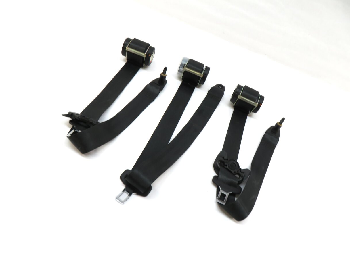 12 LAND ROVER LR4 REAR SECOND ROW LEFT RIHT CENTER SEATBELT RETRACTOR SET BLACK