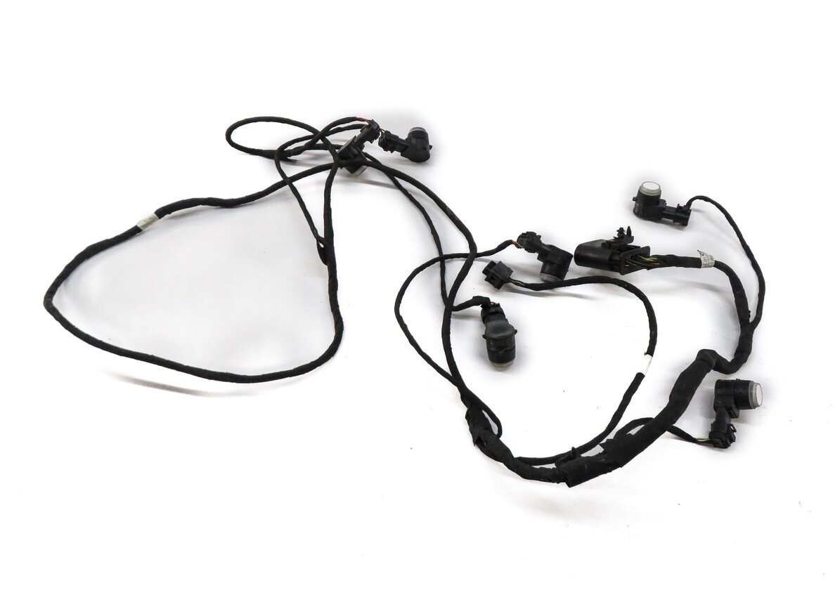 2014 MERCEDES GL450 (X166) FRONT PDC PARK DISTANCE SENSOR SET w/ HARNESS (WHITE)
