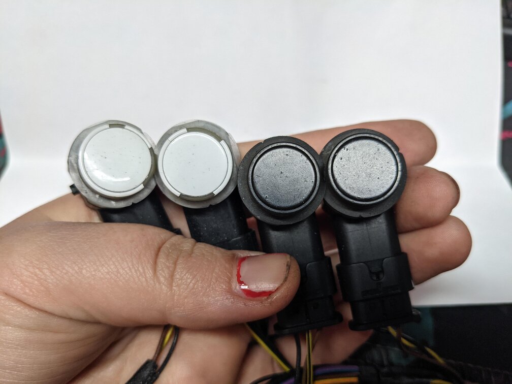 Thumbnail 6: 2013 RANGE ROVER SPORT (L320) FRONT PDC PARK SENSOR SET w/ HARNESS (FUJI WHITE)