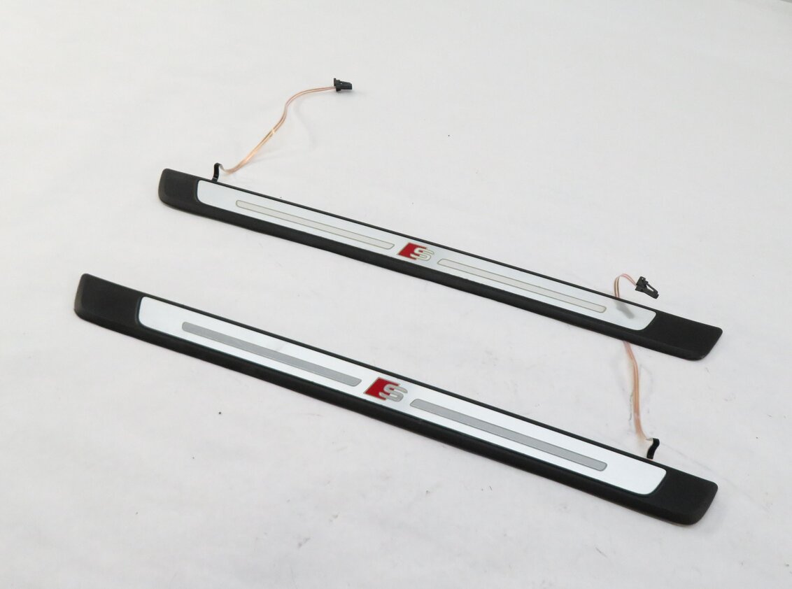 2017 AUDI A4 (B9 8W) FRONT LEFT & RIGHT DOOR SILL SCUFF PANEL TRIM SET