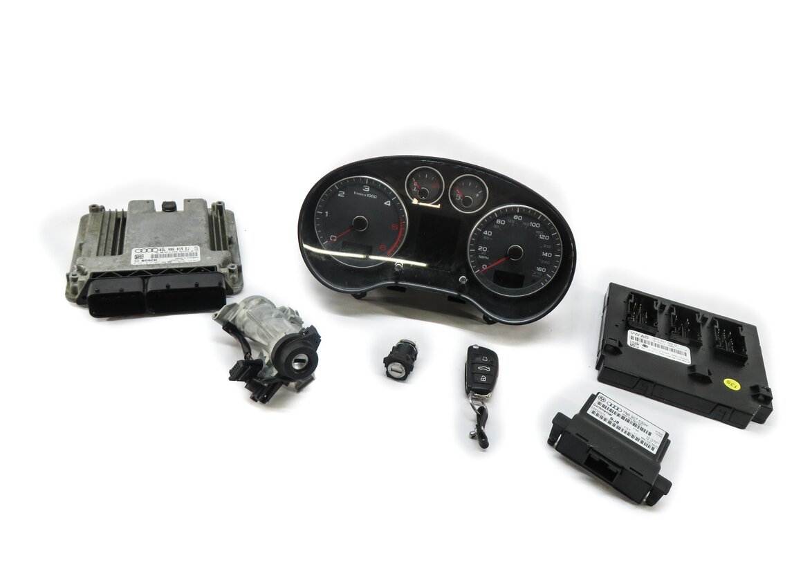 Thumbnail 10: 2012 AUDI A3 (8P) 2.0L CBEA TDI DIESEL ENGINE ECM BCM IMMOBILIZER MODULE KEY SET