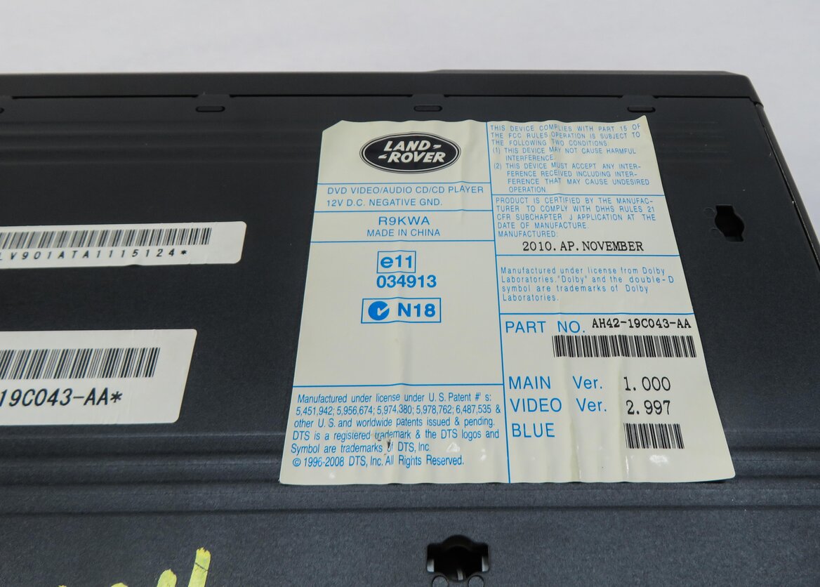 Thumbnail 6: 2011 RANGE ROVER (L322) REAR ENTERTAINMENT DVD CHANGER