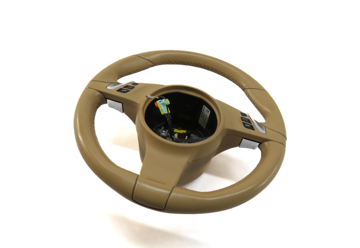 Thumbnail 1: 2010-2016 PORSCHE CAYENNE PANAMERA (958 970 G1) HEATED STEERING WHEEL (BEIGE)