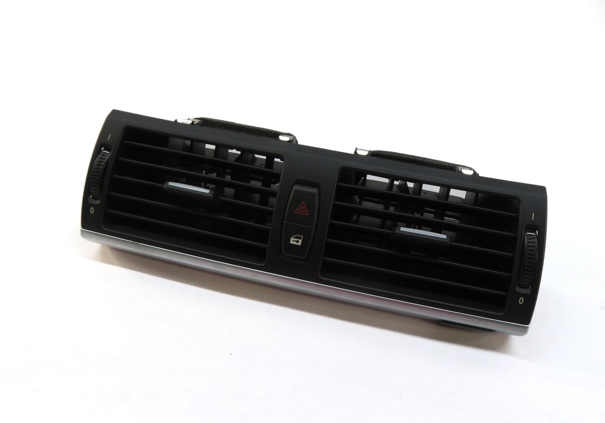 2012 BMW X5 (E70) FRONT CENTER DASH HVAC A/C HEATER DUAL AIR VENT (BLACK SILVER)