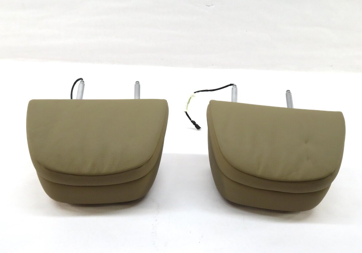 Thumbnail 3: 2012 BMW X5 (E70) FRONT LEFT & RIGHT ACTIVE SEAT HEADREST SET/2 (BEIGE LEATHER)