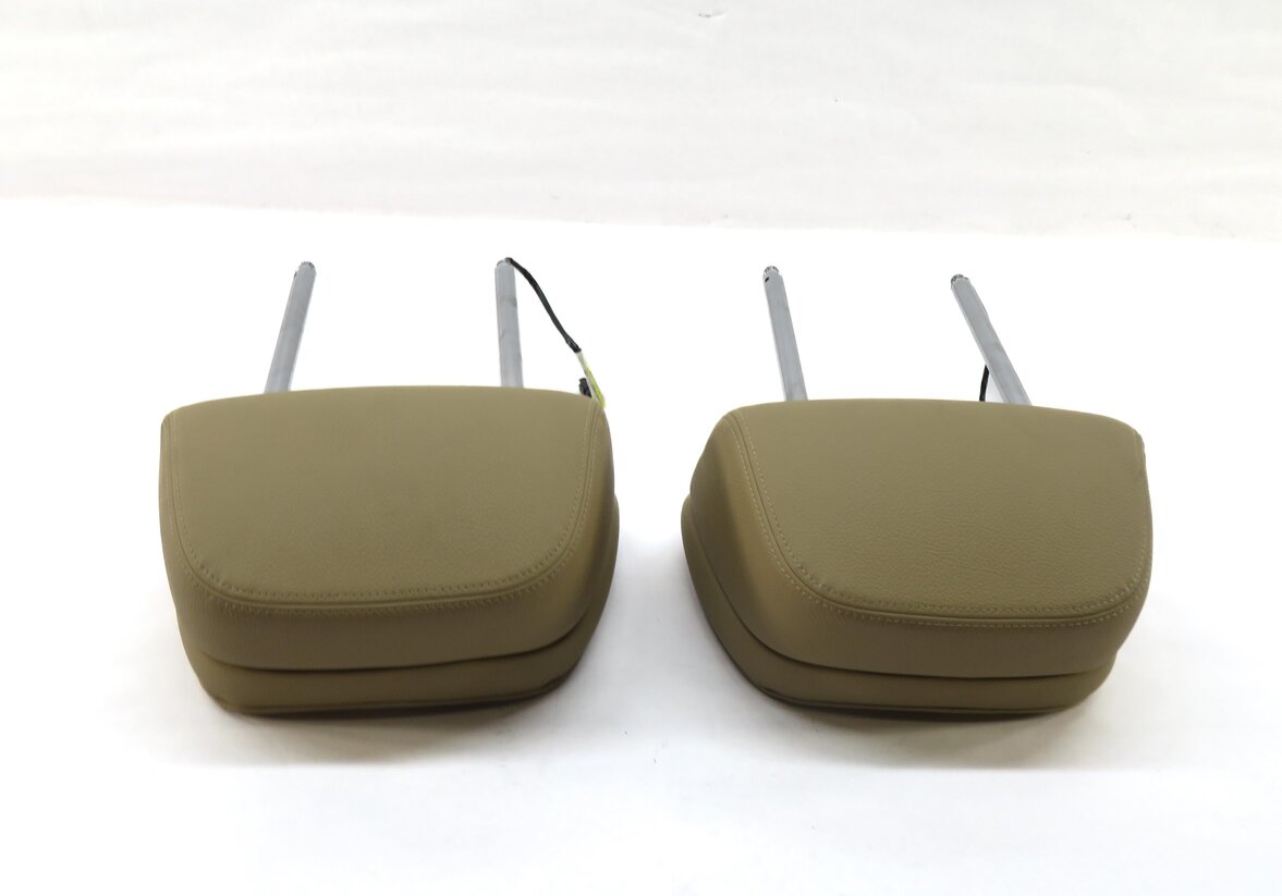 Thumbnail 4: 2012 BMW X5 (E70) FRONT LEFT & RIGHT ACTIVE SEAT HEADREST SET/2 (BEIGE LEATHER)