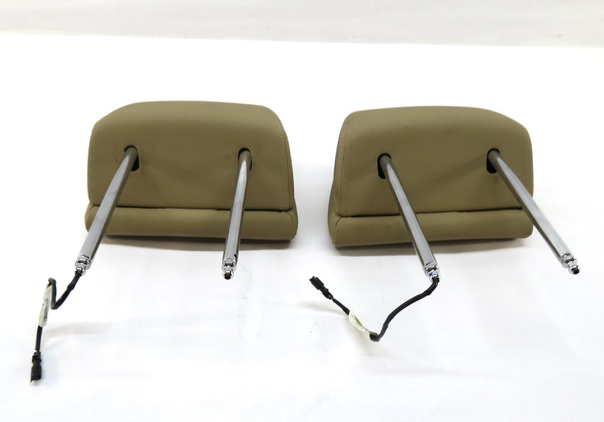 Thumbnail 5: 2012 BMW X5 (E70) FRONT LEFT & RIGHT ACTIVE SEAT HEADREST SET/2 (BEIGE LEATHER)
