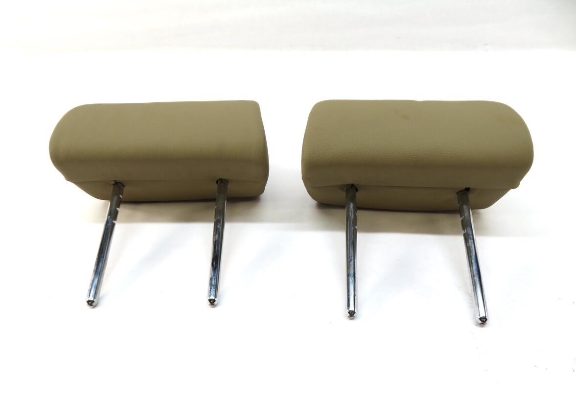 Thumbnail 2: 2012 BMW X5 (E70) REAR LEFT & RIGHT 2ND ROW HEADREST SET/2 (BEIGE LEATHER)