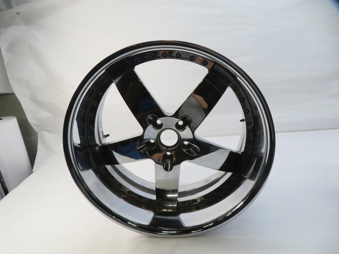 Thumbnail 2: VELLANO 5x120 22x10.5 3 PIECE CHROME 5 SPOKE WHEEL RIM