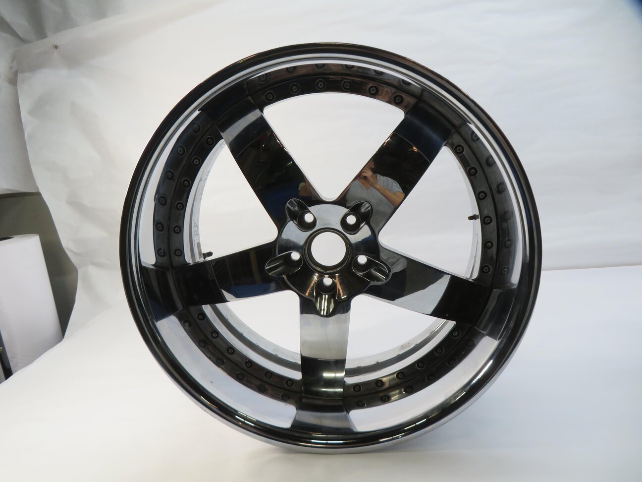 Thumbnail 3: VELLANO 5x120 22x10.5 3 PIECE CHROME 5 SPOKE WHEEL RIM