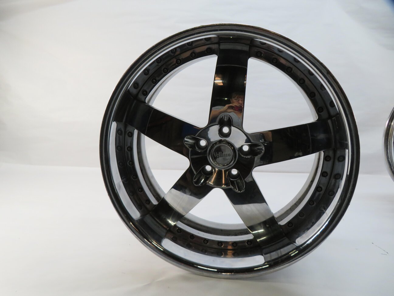 Thumbnail 2: VELLANO 5x120 22x10 3 PIECE CHROME 5 SPOKE WHEEL RIM