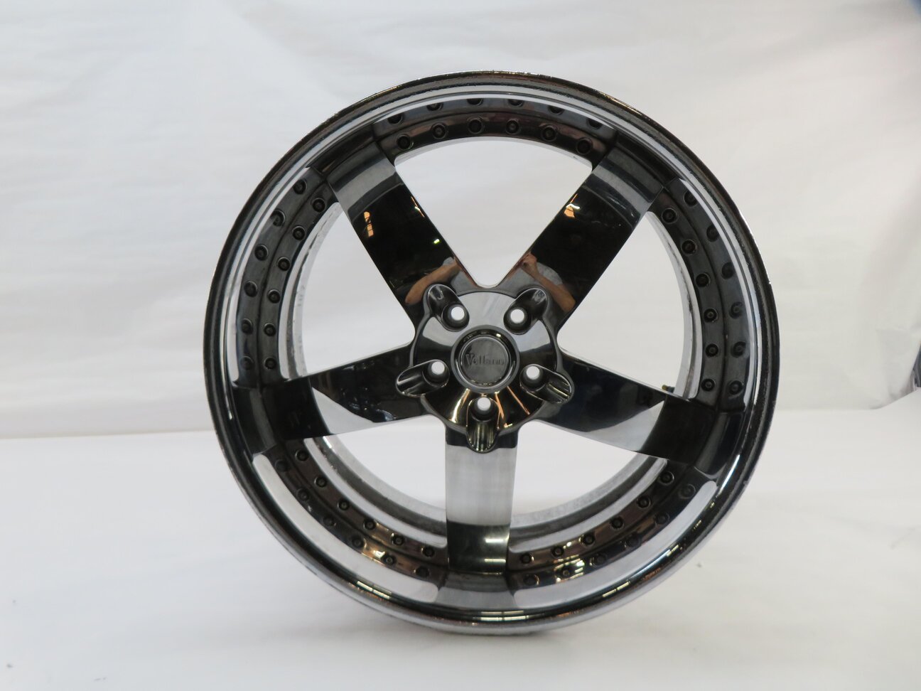 Thumbnail 2: VELLANO 5x120 22x10 3 PIECE CHROME 5 SPOKE WHEEL RIM
