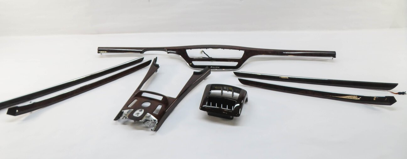Thumbnail 2: 12 MERCEDES S550 W221 BURRED WALNUT WOOD DOOR DASH CONSOLE LEFT RIGHT TRIM SET