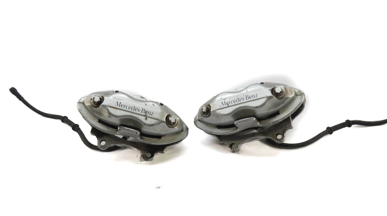 10-13 MERCEDES S-CLASS W221 FRONT LEFT RIGHT SPORT BRAKE CALIPER SET/2 (SILVER)