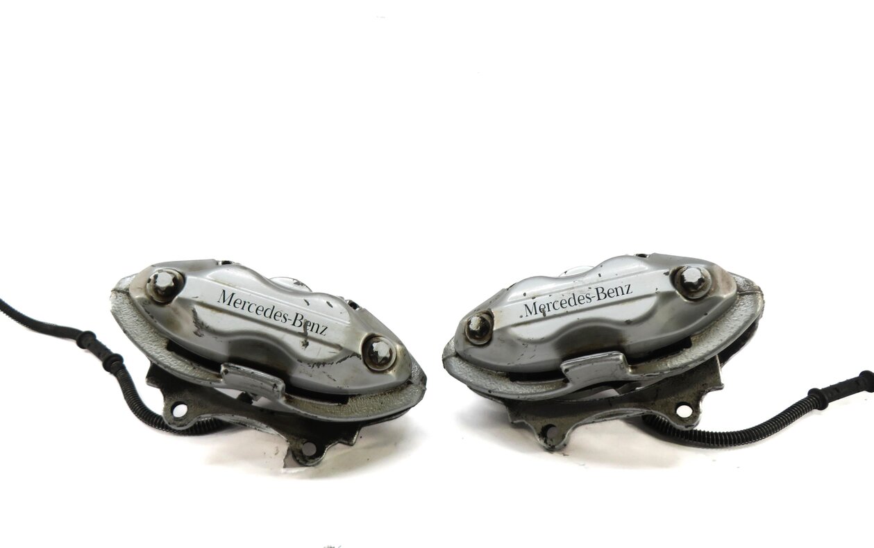 Thumbnail 2: 10-13 MERCEDES S-CLASS W221 FRONT LEFT RIGHT SPORT BRAKE CALIPER SET/2 (SILVER)