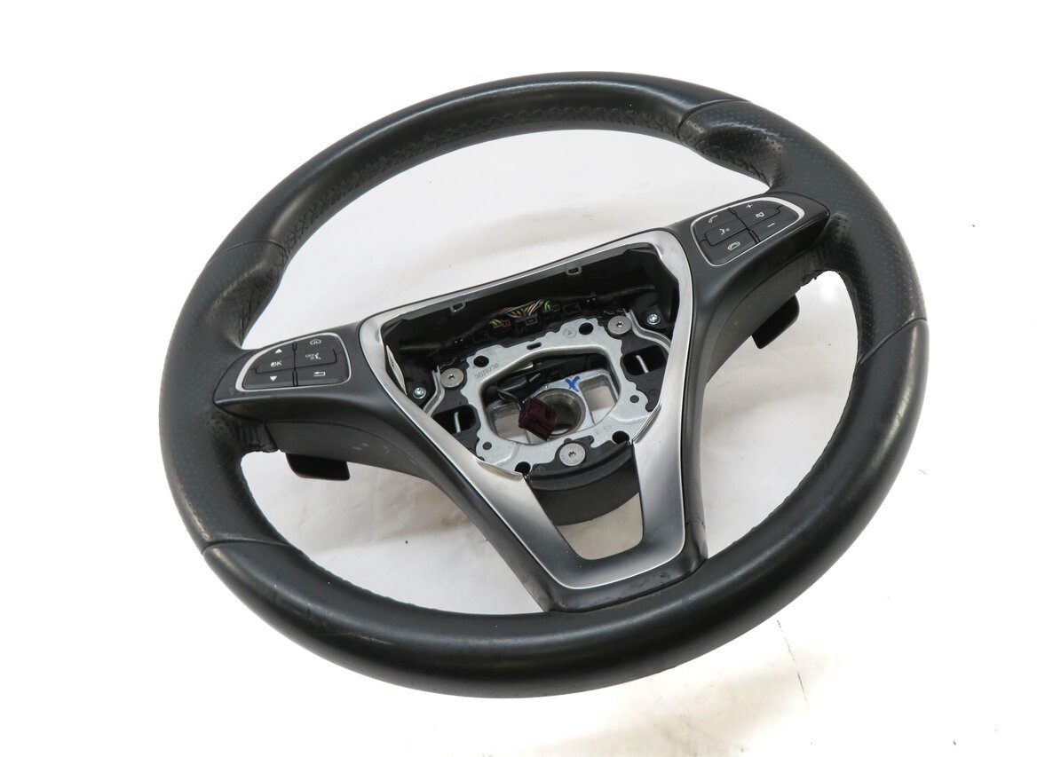 15-16 C-CLASS (W205) STEERING WHEEL w/ SHIFT PADDLES & SWITCHES (BLACK LEATHER)