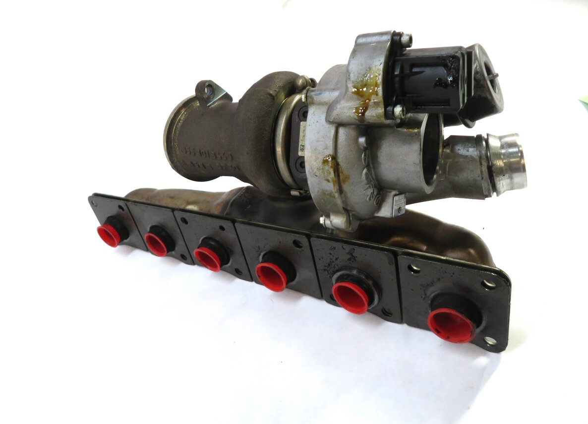 Thumbnail 5: 11-17 BMW X3 (F25) 3.0T 3.0L N55 ENGINE TURBO TURBOCHARGER w/ EXHAUST MANIFOLD