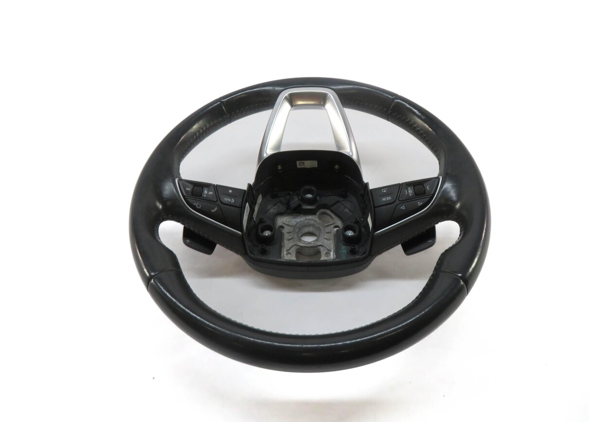 Thumbnail 3: 17-19 AUDI Q7 4M 3 SPOKE SPORT STEERING WHEEL w/ SHIFT PADDLES & SWITCHES BLACK