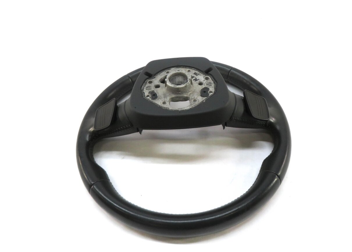 Thumbnail 5: 17-19 AUDI Q7 4M 3 SPOKE SPORT STEERING WHEEL w/ SHIFT PADDLES & SWITCHES BLACK