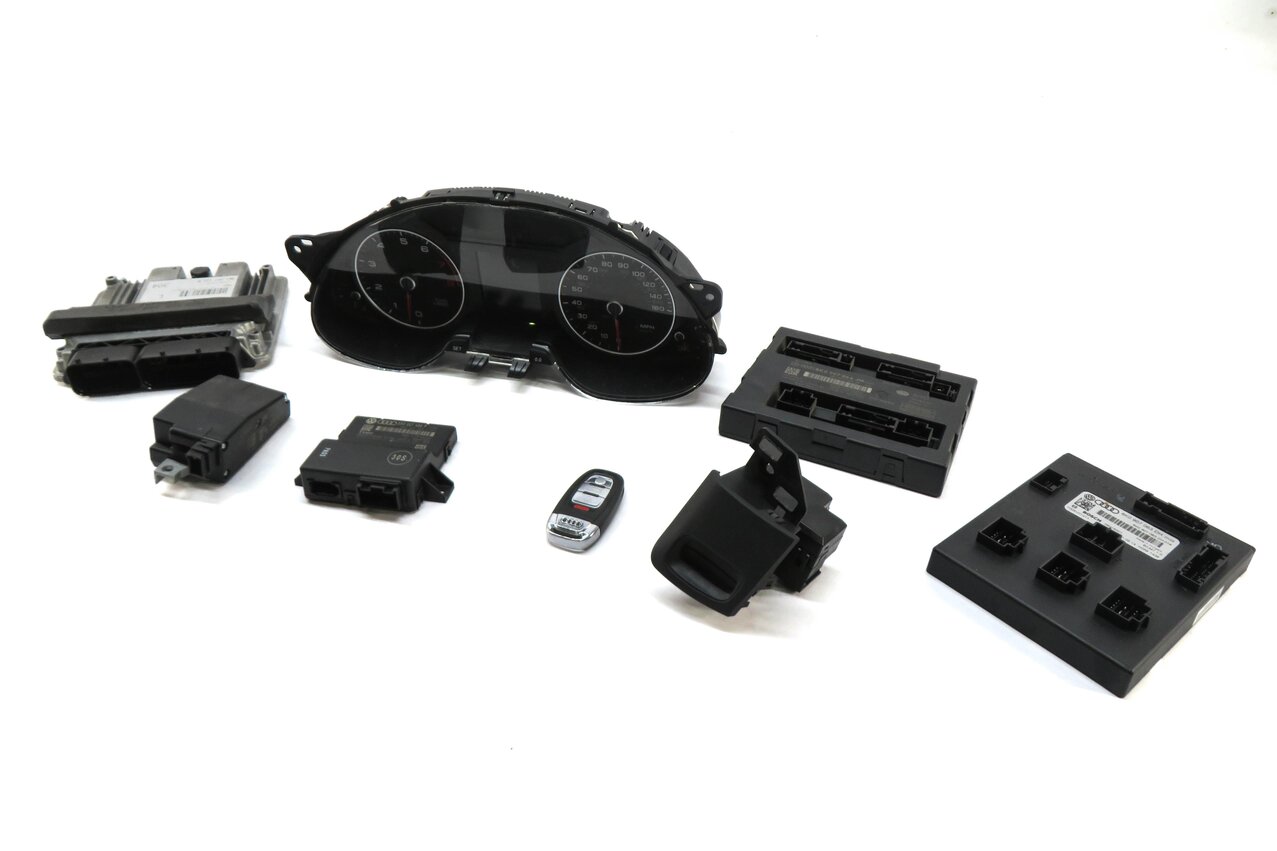 2015 AUDI A4 (B8 8K) 2.0L CAED TURBO ENGINE ECM BCM IMMOBILIZER MODULE KEY SET