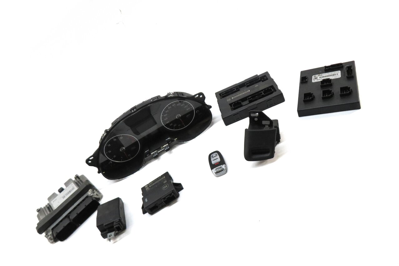 Thumbnail 3: 2015 AUDI A4 (B8 8K) 2.0L CAED TURBO ENGINE ECM BCM IMMOBILIZER MODULE KEY SET