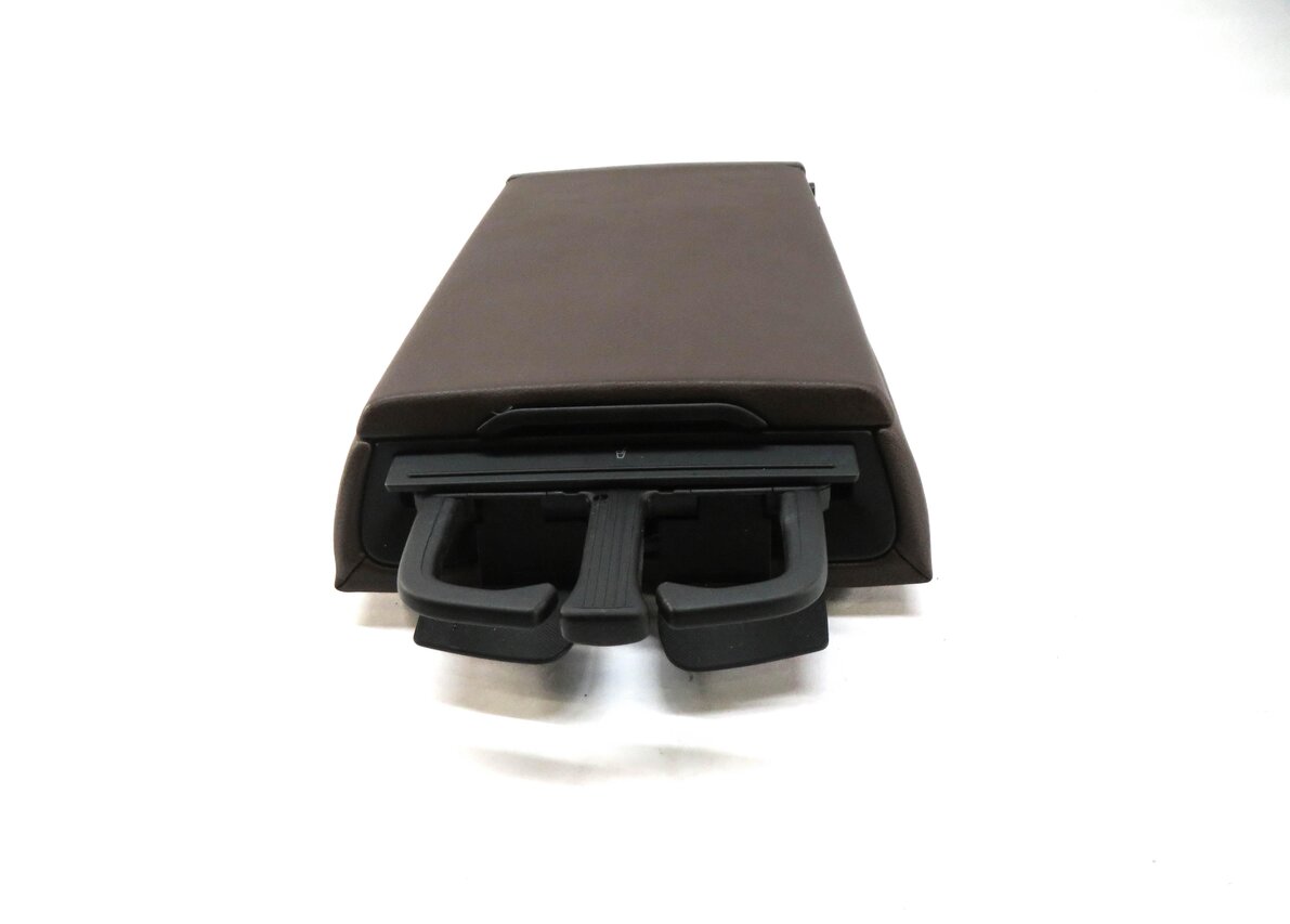 Thumbnail 4: 15 AUDI A4 (B8 8K) REAR SEAT CENTER CONSOLE ARM REST CUP HOLDER (BROWN LEATHER)