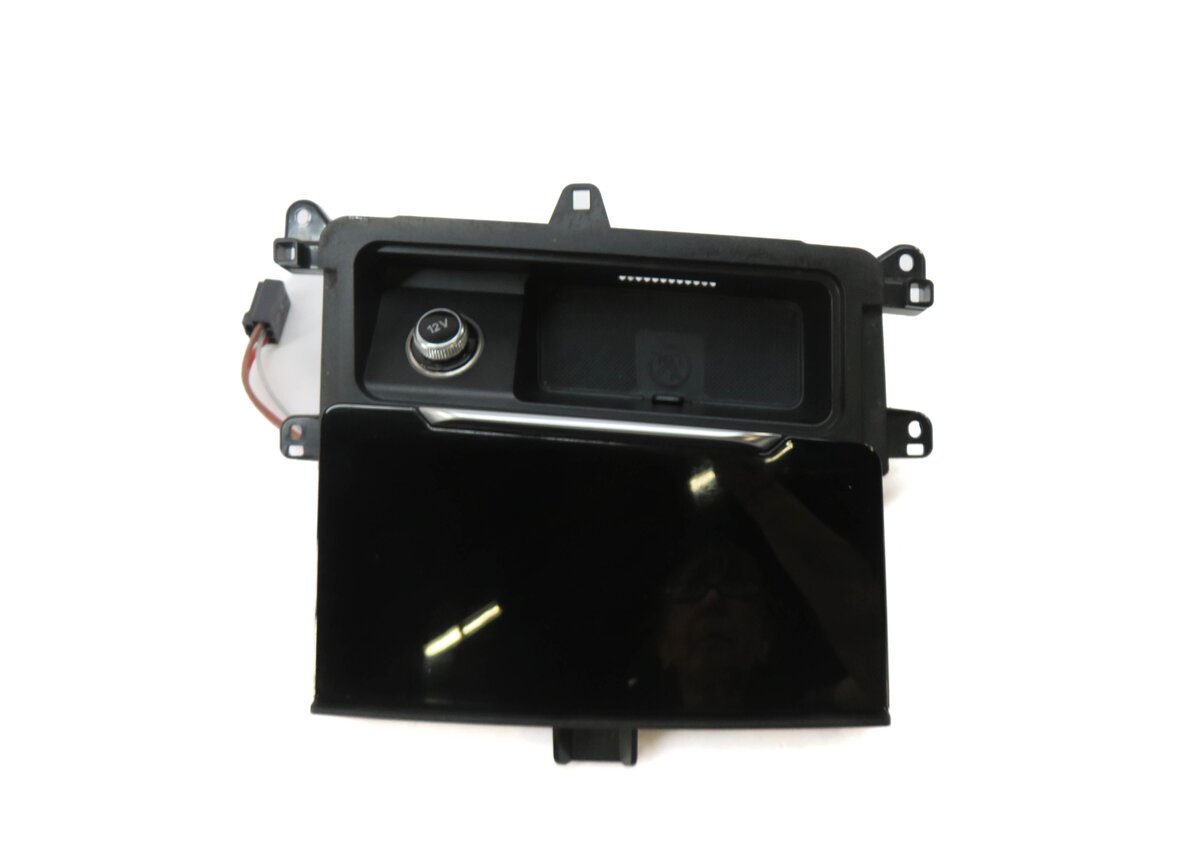 Thumbnail 4: 2017 AUDI Q7 (4M) FRONT CENTER CONSOLE COIN TRAY w/ 12V SOCKET HIGH GLOSS BLACK