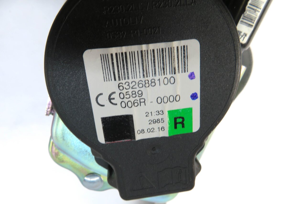 Thumbnail 5: 17-20 AUDI Q7 (4M) RIGHT FRONT PASSENGER SEATBELT RETRACTOR (GRAY) 4M0857620A