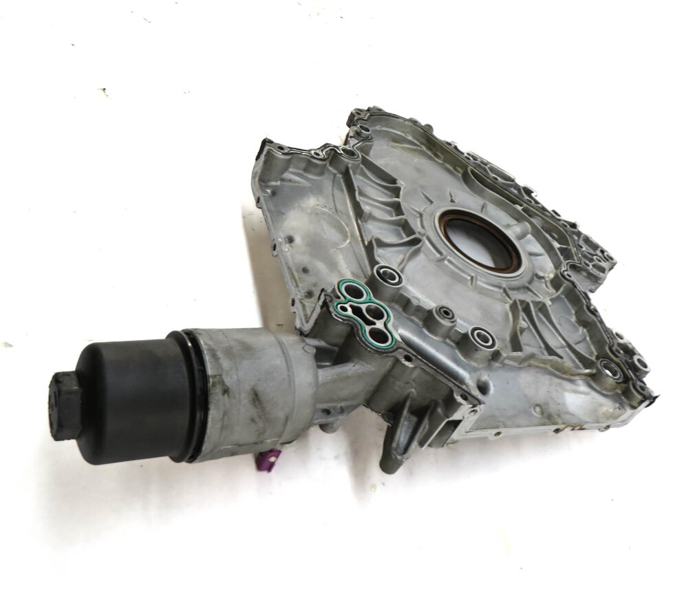 Thumbnail 3: 17-19 AUDI Q7 4M 3.0L SUPER CREC ENGINE LOWER TIMING COVER w/ OIL FILTER HOUSING