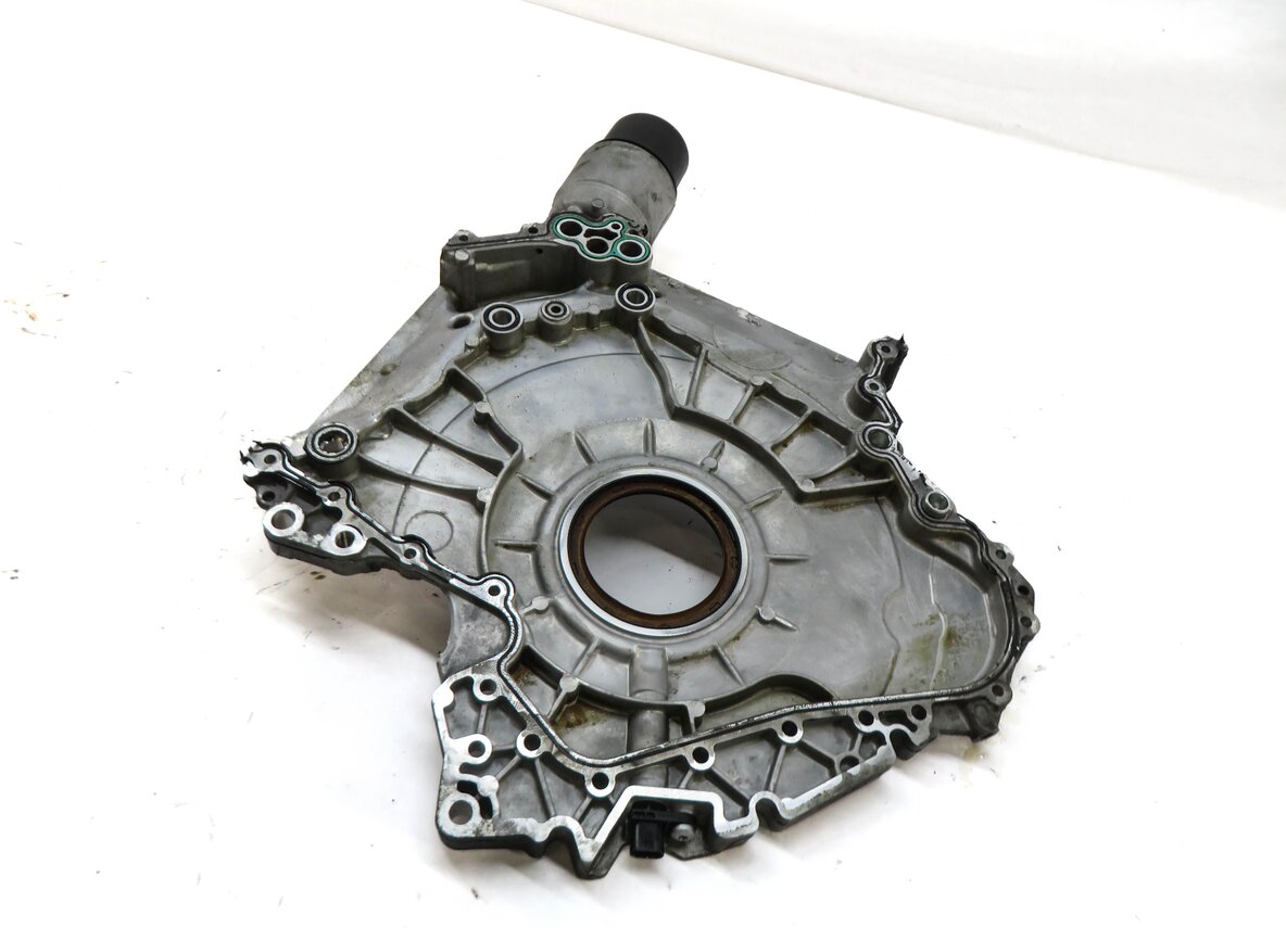 Thumbnail 4: 17-19 AUDI Q7 4M 3.0L SUPER CREC ENGINE LOWER TIMING COVER w/ OIL FILTER HOUSING