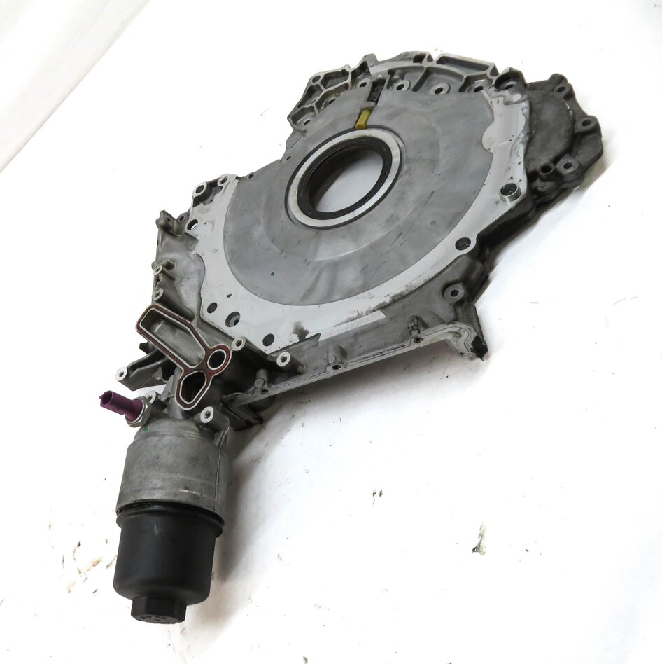 Thumbnail 6: 17-19 AUDI Q7 4M 3.0L SUPER CREC ENGINE LOWER TIMING COVER w/ OIL FILTER HOUSING