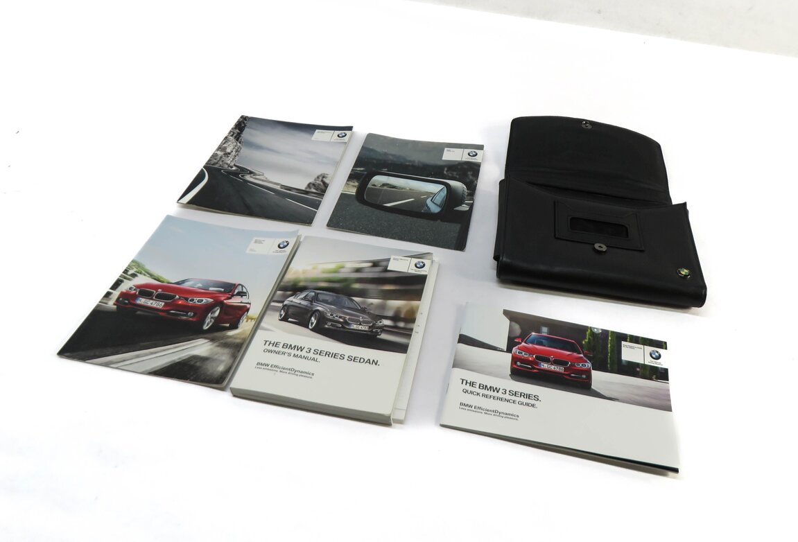 2012 BMW 335i (F30) SEDAN OWNERS MANUAL BOOKLET SET OF 5 w/ BLACK CARRYING CASE
