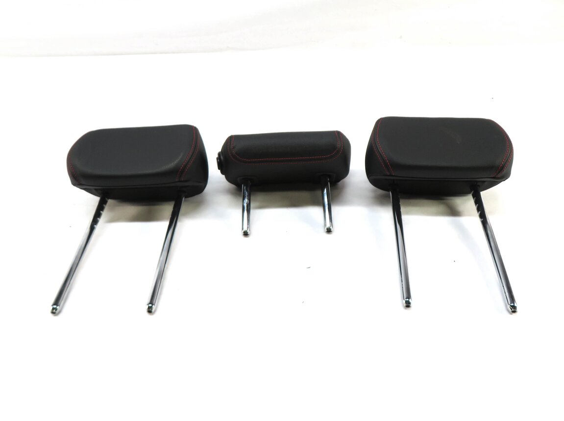 Thumbnail 2: 2012 BMW 335i (F30) REAR LEFT RIGHT CENTER HEADREST SET/3 (BLACK w/ RED TRIM)