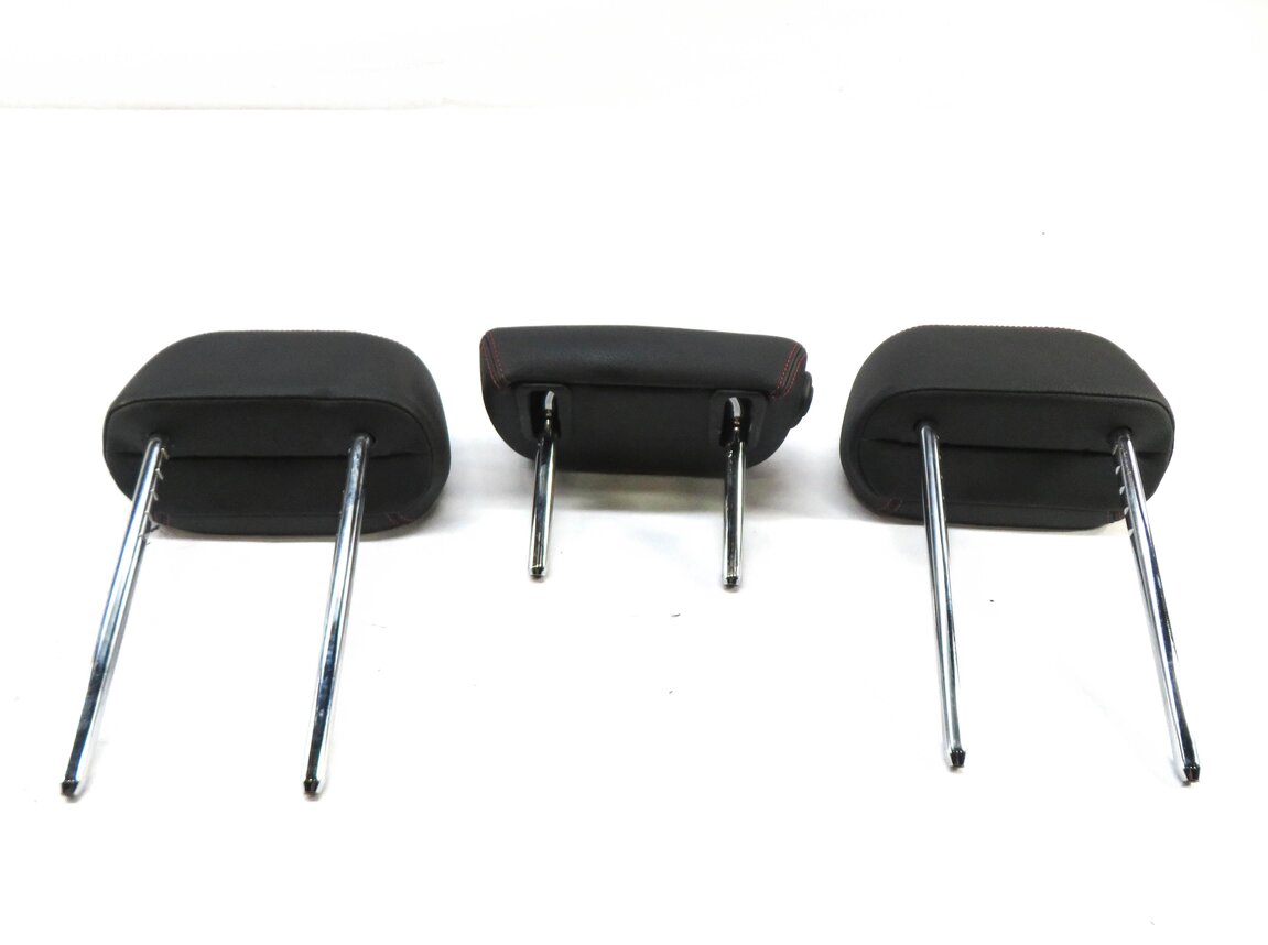 Thumbnail 5: 2012 BMW 335i (F30) REAR LEFT RIGHT CENTER HEADREST SET/3 (BLACK w/ RED TRIM)