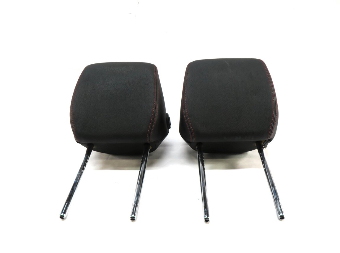 Thumbnail 2: 2012 BMW 335i (F30) FRONT LEFT & RIGHT SEAT HEADREST SET/2 (BLACK w/ RED TRIM)