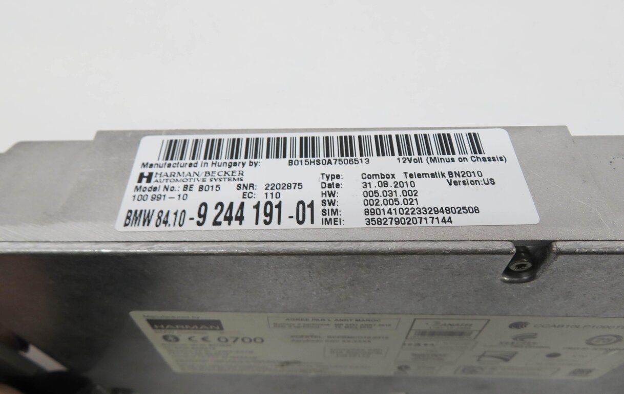 Thumbnail 4: 2011 BMW 535i (F10) BLUETOOTH TELEMATICS CELL PHONE CONTROL MODULE 84109244191