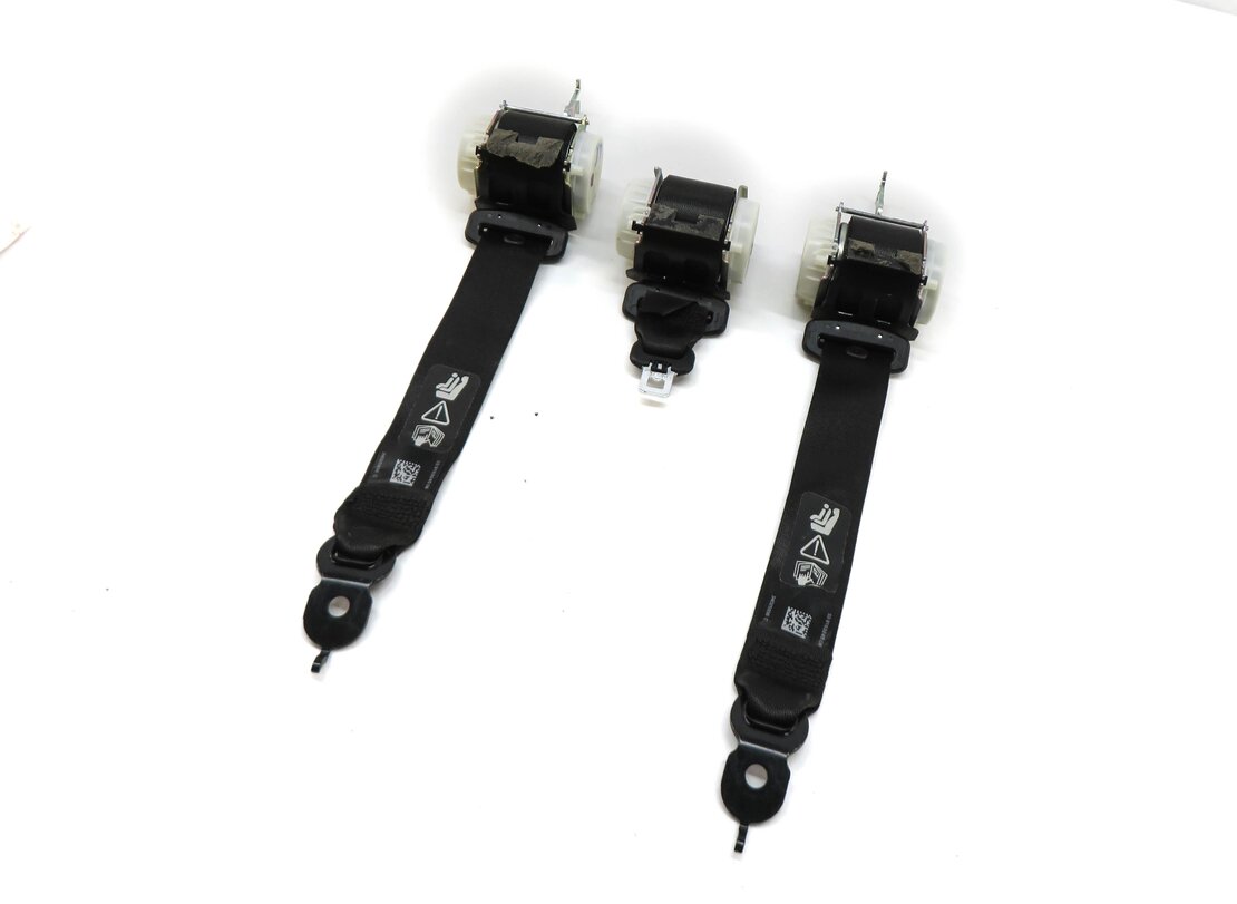 2011 BMW 535i (F10) REAR LEFT RIGHT CENTER SEATBELT RECTRACTOR SET/3 (BLACK)