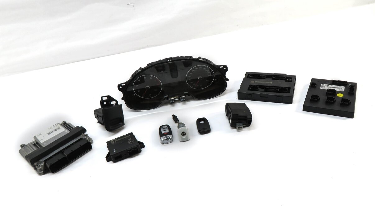 2013 AUDI A4 (B8 8K) 2.0L CPMA TURBO ENGINE ECM BCM IMMOBILIZER MODULE KEY SET