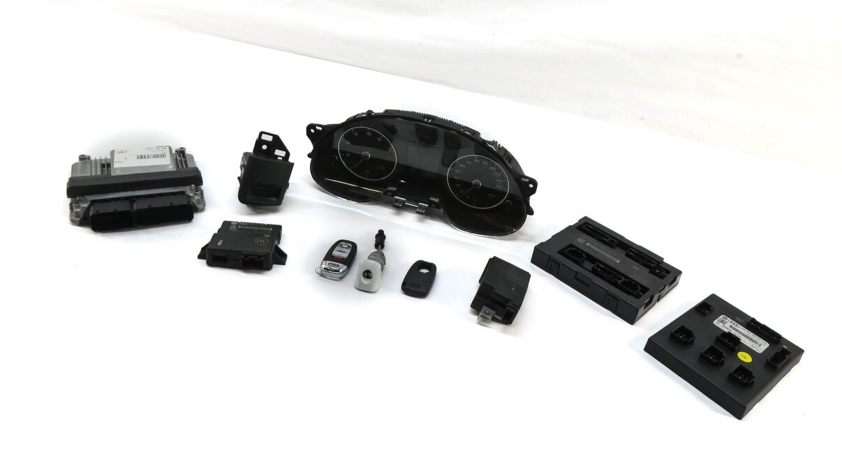Thumbnail 4: 2013 AUDI A4 (B8 8K) 2.0L CPMA TURBO ENGINE ECM BCM IMMOBILIZER MODULE KEY SET
