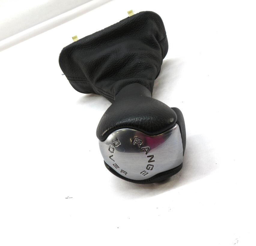 2012 RANGE ROVER SPORT (L320) SHIFTER SHIFT KNOB w/ BOOT (BLACK & SILVER)